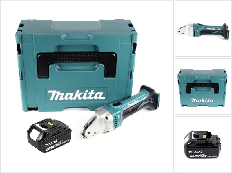 DJS 161 G1J accu plaatschaar 18 V 1,6 mm + 1x accu 6.0 Ah + Makpac - zonder lader von Makita – Produktbild