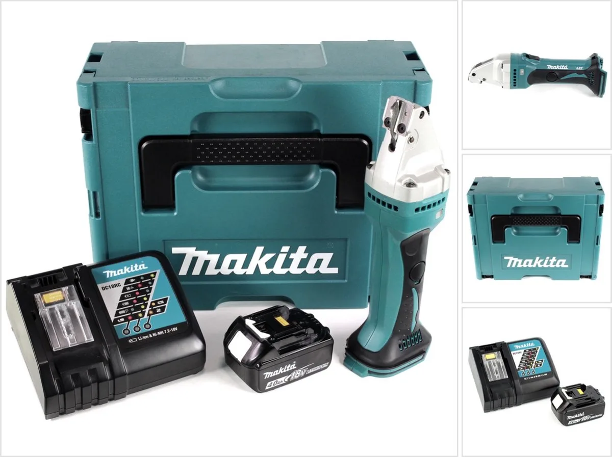DJS 161 RM1J 18 V Li-Ion accu plaatschaar in Makpac + 1 x 4.0 Ah accu + lader de Makita – image du produit