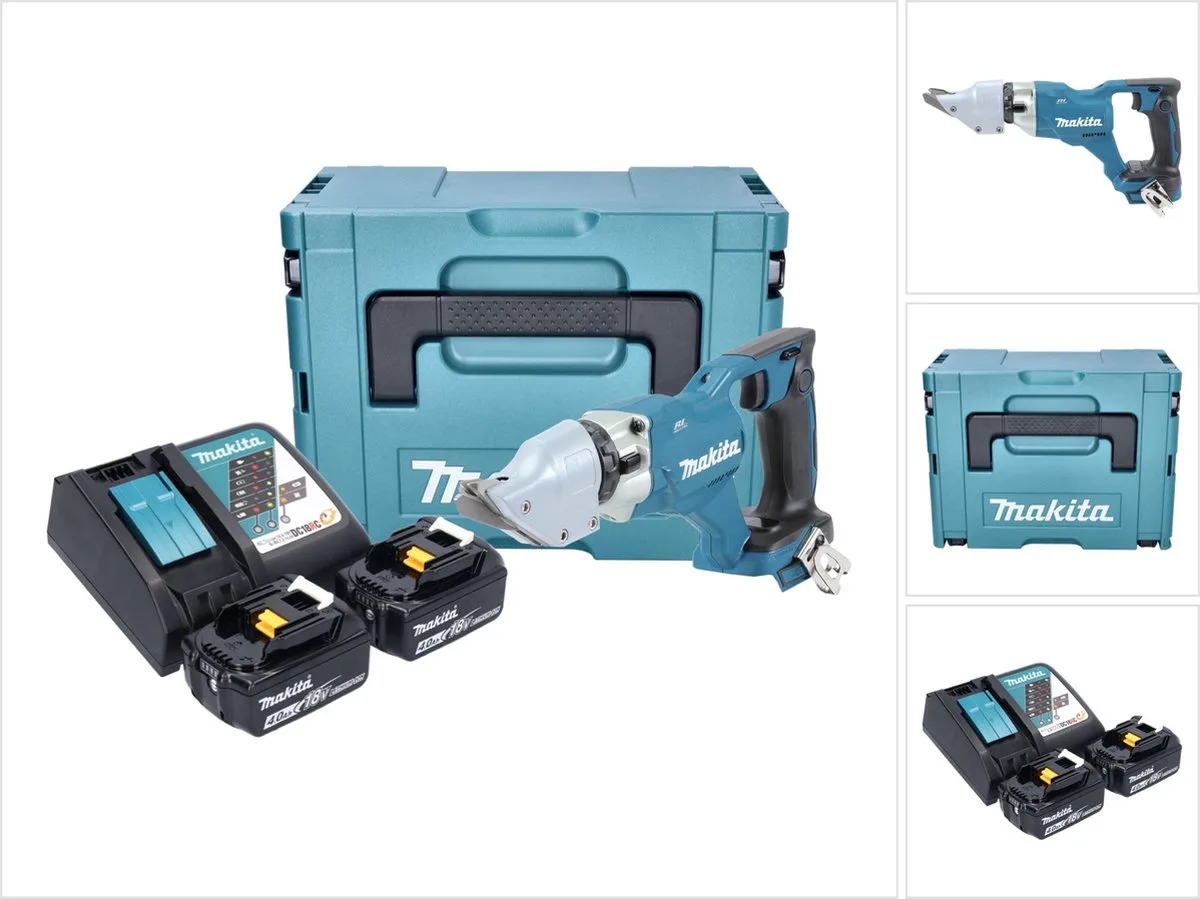 DJS 200 RMJ accu-plaatschaar 18 V 2,0 mm borstelloos + 2x accu 4,0 Ah + oplader + Makpac de Makita – image du produit