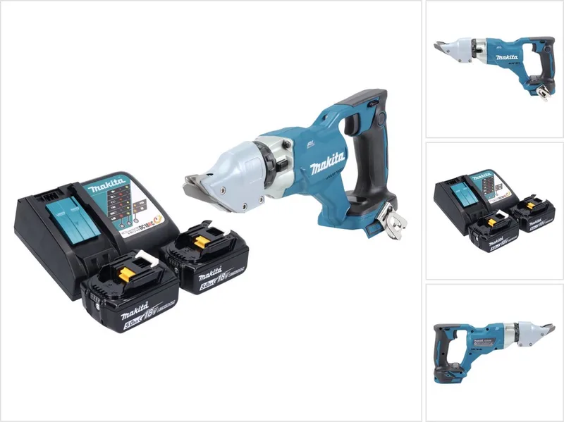 DJS 200 RT accu-plaatschaar 18 V 2,0 mm borstelloos + 2x accu 5,0 Ah + oplader von Makita – Produktbild