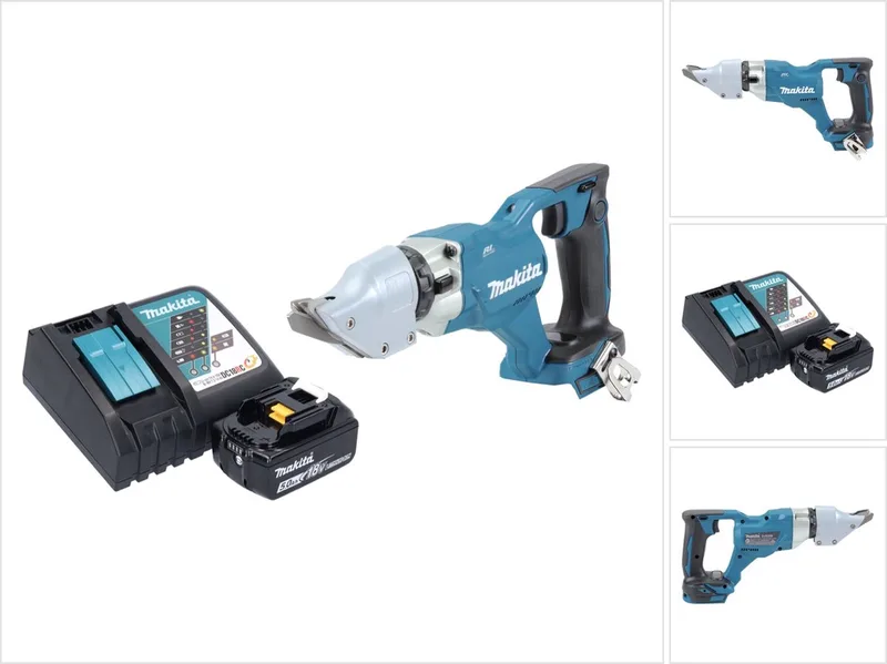 DJS 200 RT1 accu-plaatschaar 18 V 2,0 mm borstelloos + 1x accu 5,0 Ah + oplader von Makita – Produktbild