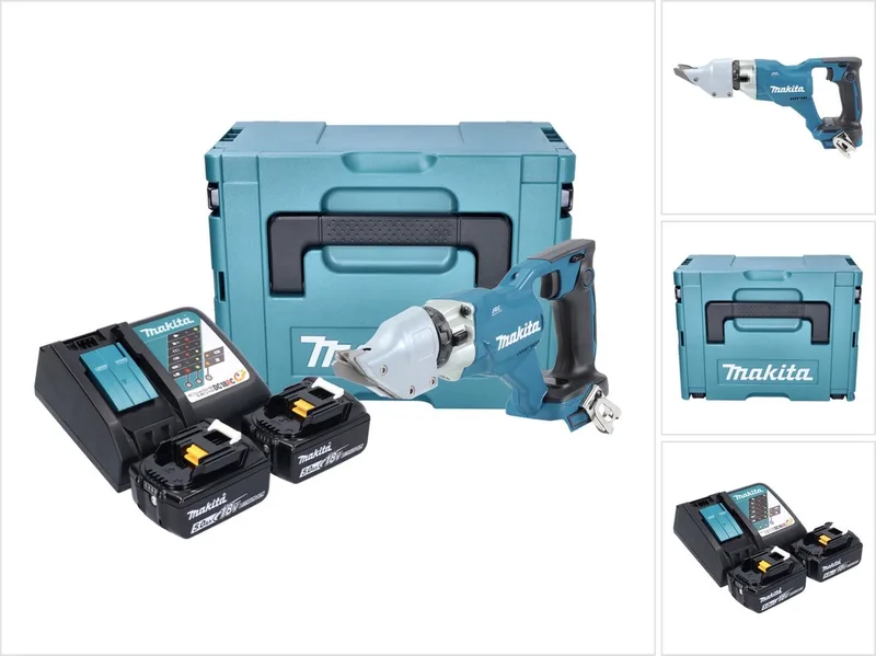 DJS 200 RTJ accu-plaatschaar 18 V 2,0 mm borstelloos + 2x accu 5,0 Ah + oplader + Makpac de Makita – image du produit