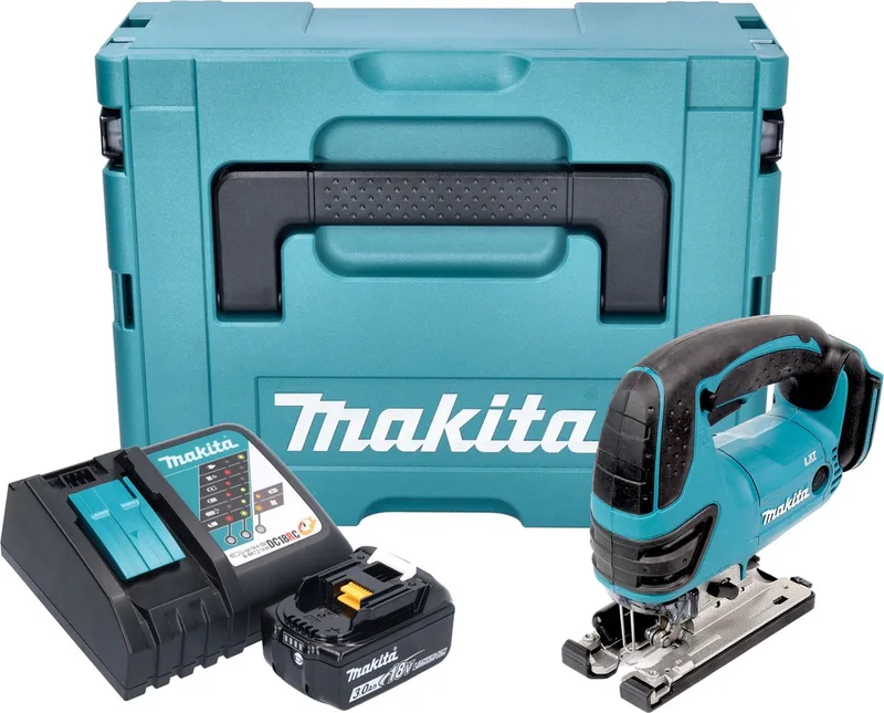 DJV 180 RF1XJ accu-decoupeerzaag 18 V 135 mm + 1x accu 3,0 Ah + oplader + Makpac fra Makita – produktbillede