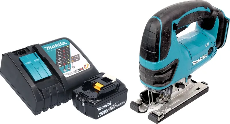 DJV 180 RG1X accu-decoupeerzaag 18 V 135 mm + 1x accu 6,0 Ah + oplader fra Makita – produktbillede