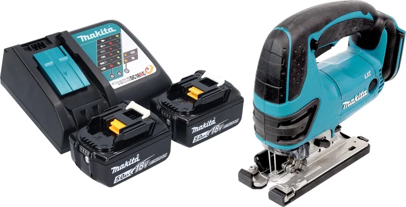 DJV 180 RTX accu-decoupeerzaag 18 V 135 mm + 2x accu 5,0 Ah + oplader de Makita – image du produit