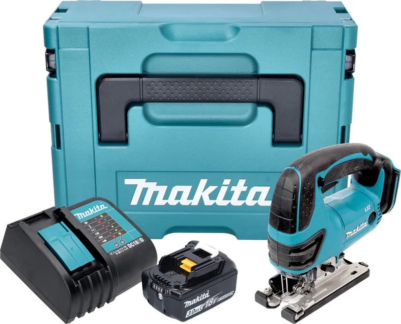 DJV 180 SF1XJ accu-decoupeerzaag 18 V 135 mm + 1x accu 3,0 Ah + oplader + Makpac von Makita – Produktbild