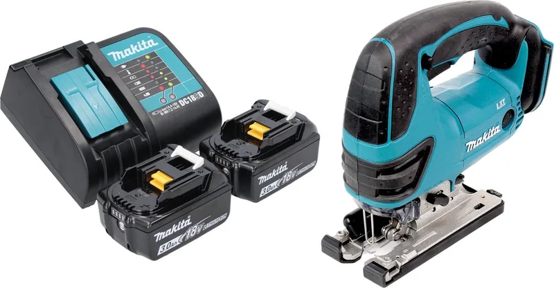 DJV 180 SFX accu-decoupeerzaag 18 V 135 mm + 2x accu 3,0 Ah + oplader de Makita – image du produit