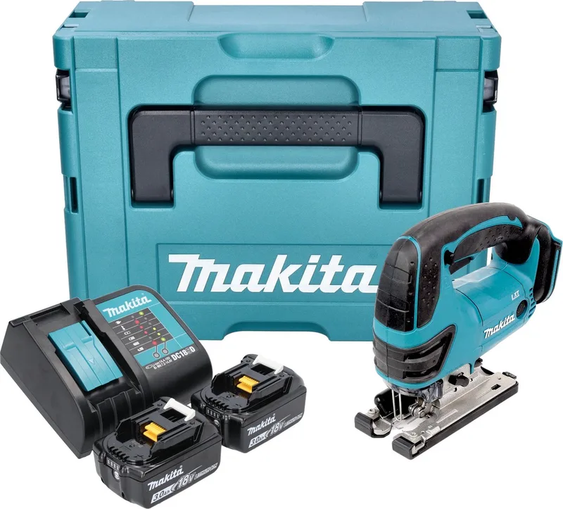 DJV 180 SFXJ accu-decoupeerzaag 18 V 135 mm + 2x accu 3,0 Ah + oplader + Makpac fra Makita – produktbillede