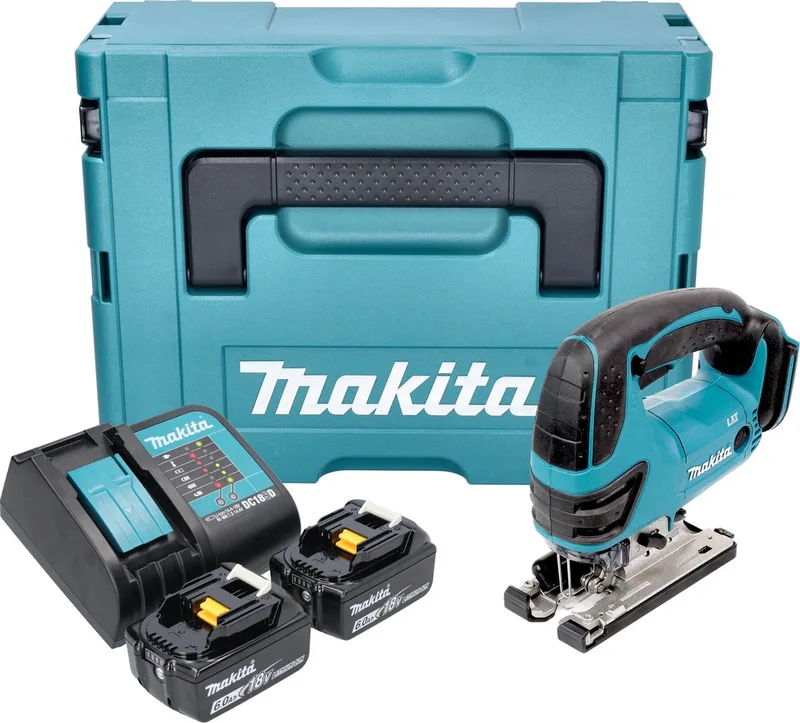 DJV 180 SGXJ accu-decoupeerzaag 18 V 135 mm + 2x accu 6,0 Ah + oplader + Makpac de Makita – image du produit