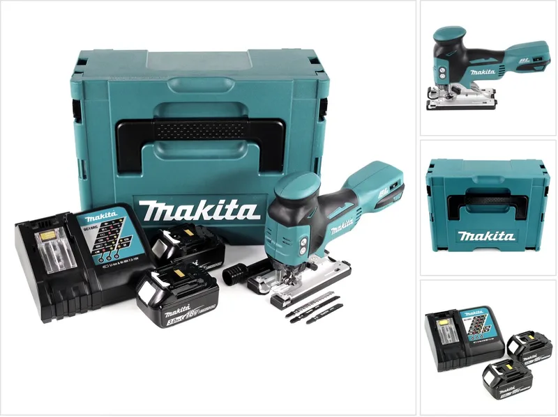 DJV 181 RFJ accu pendelzaag 18V borstelloos + 2x accu 3,0 Ah + lader + Makpac fra Makita – produktbillede