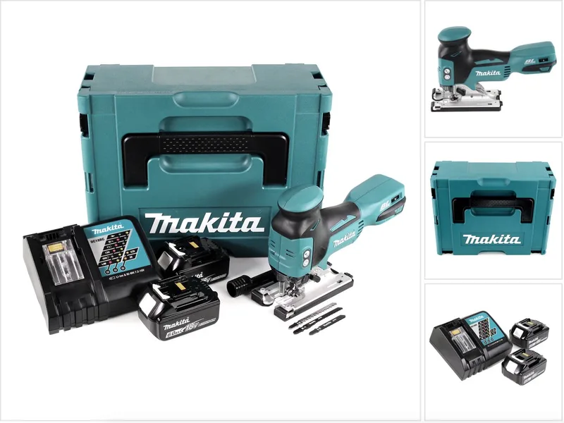 DJV 181 RGJ accu pendelzaag 18V borstelloos + 2x accu 6,0 Ah + oplader + Makpac von Makita – Produktbild