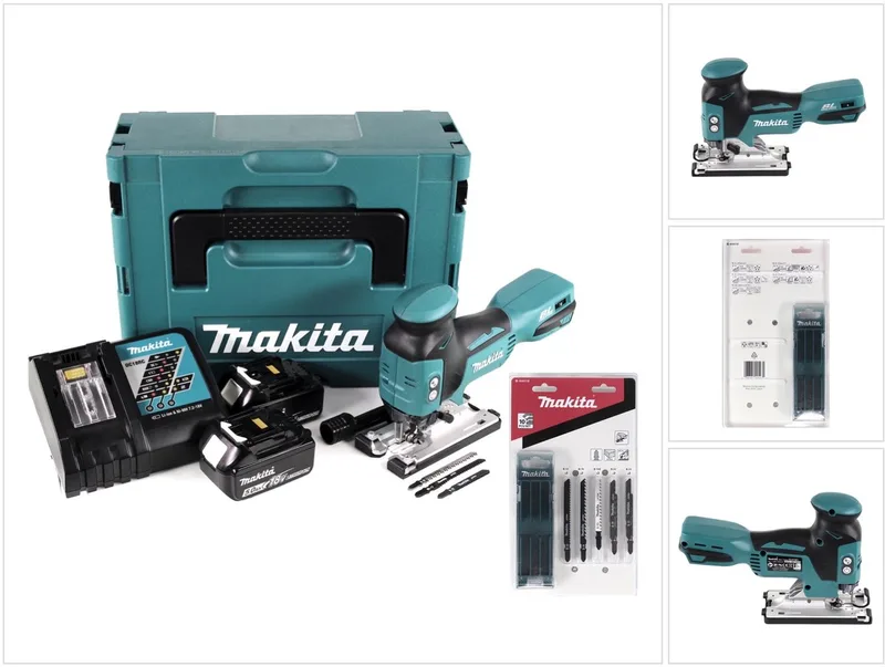 DJV 181 RTJ accu pendelzaag 18V borstelloos + 1x accu 5,0Ah + oplader + 17x zaagblad + Makpac von Makita – Produktbild