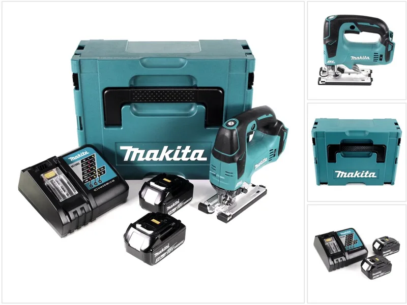 DJV 182 RFJ accu decoupeerzaag 18V borstelloos + 2x oplaadbare accu 3.0Ah + lader + Makpac von Makita – Produktbild
