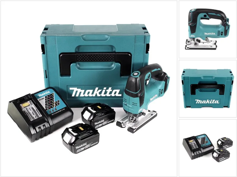 DJV 182 RGJ accu decoupeerzaag 18V borstelloos + 2x accu 6.0Ah + lader + Makpac de Makita – image du produit