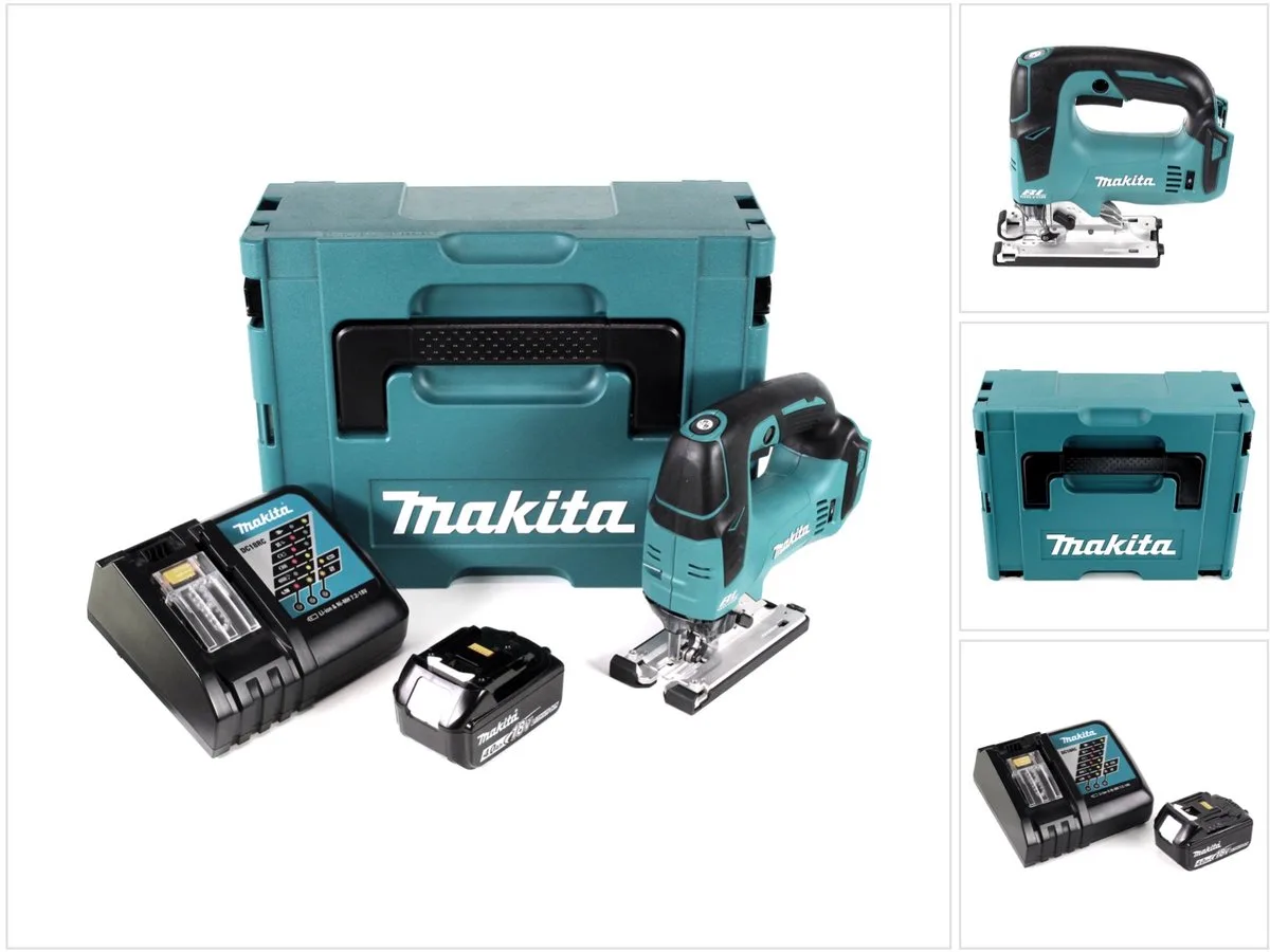 DJV 182 RM1J accu decoupeerzaag 18V borstelloos + 1x oplaadbare accu 4.0Ah + lader + Makpac von Makita – Produktbild