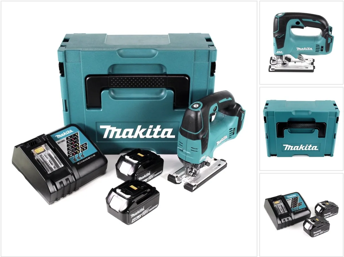 DJV 182 RMJ accu decoupeerzaag 18V borstelloos + 2x accu 4.0Ah + lader + Makpac de Makita – image du produit