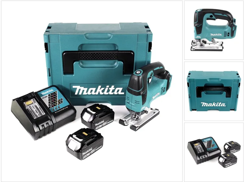 DJV 182 RTJ accu decoupeerzaag 18V borstelloos + 2x oplaadbare accu 5.0Ah + lader + Makpac de Makita – image du produit