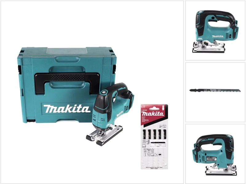 DJV 182 ZJ accu decoupeerzaag 18V Brushless Solo + 8x zaagblad + Makpac - zonder accu, zonder oplader van Makita – productafbeelding