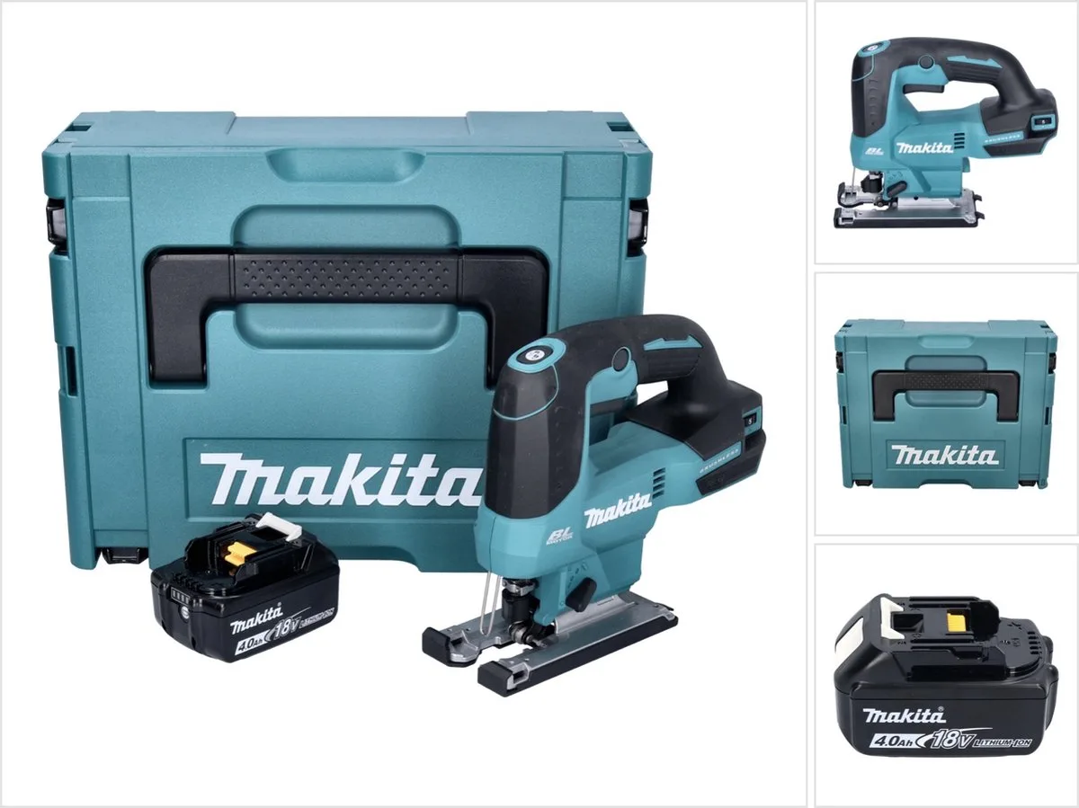 DJV 184 M1J accu-pendeldecoupeerzaag 18 V borstelloos + 1x oplaadbare accu 4.0 Ah + Makpac - zonder oplader von Makita – Produktbild