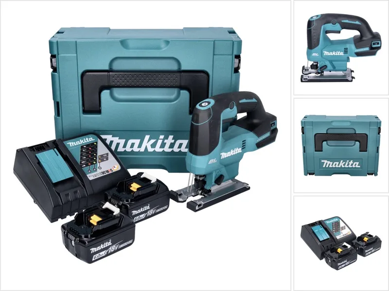 DJV 184 RGJ accu pendelzaag 18 V borstelloos + 2x accu 6,0 Ah + oplader + Makpac fra Makita – produktbillede