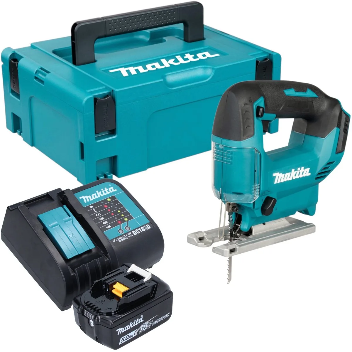 DJV 186 ST1J accu pendelzaag 18 V + 1x accu 5,0 Ah + oplader + Makpac by Makita – product image