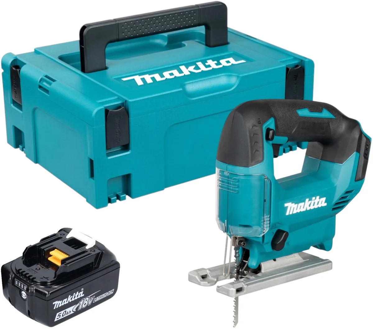 DJV 186 T1J accu pendelzaag 18 V + 1x accu 5,0 Ah + Makpac - zonder oplader de Makita – image du produit