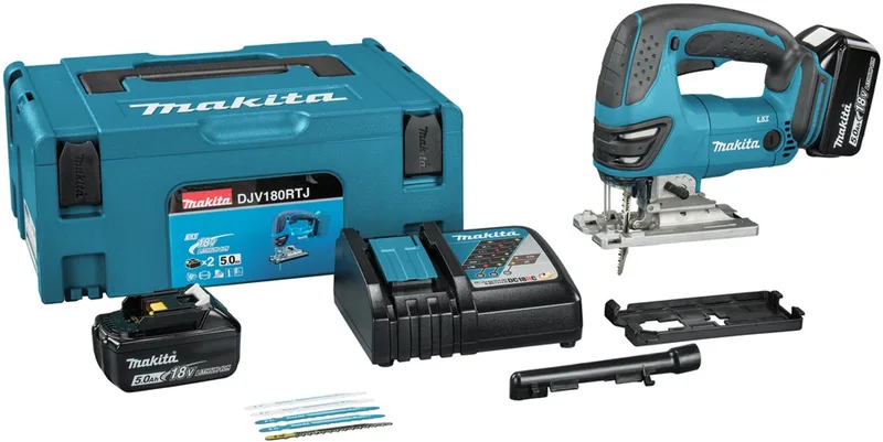 DJV180RTJ 18V Li-Ion Accu decoupeerzaag set (2x 5.0Ah accu) in Mbox - D-greep - variabel de Makita – image du produit