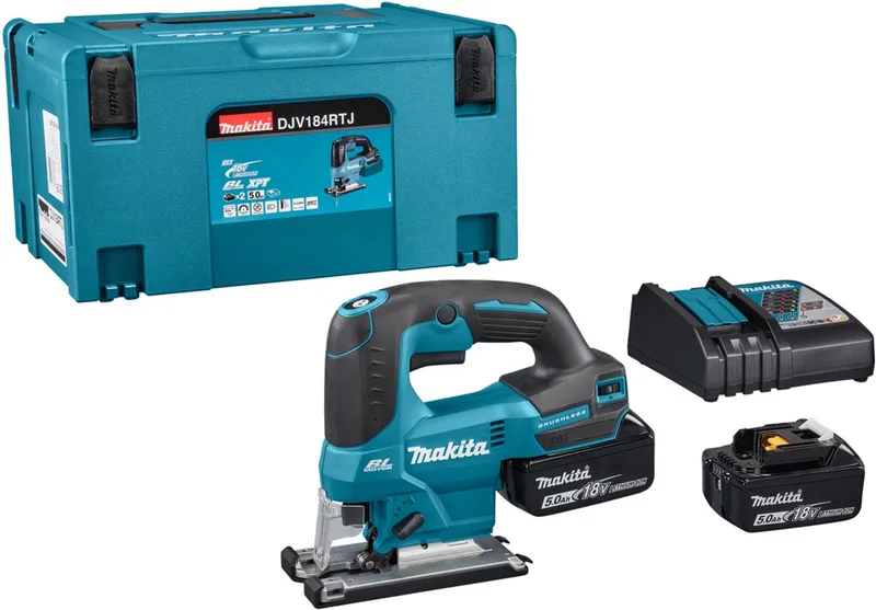DJV184RTJ 18V Decoupeerzaag met 2x 5Ah accu en lader in MBOX - Krachtige en Veelzijdige LXT Decoupeerzaag von Makita – Produktbild