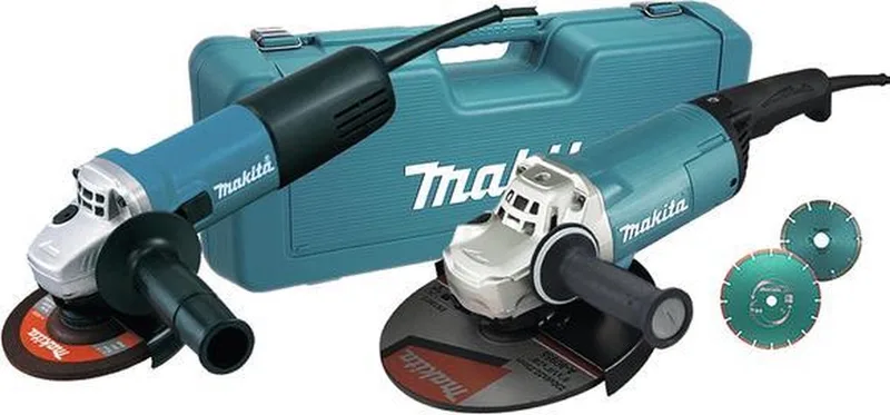 DK0047GX1 125 Mm + 230 Mm Haakse Slijper Combopack 9558HNRGZ + GA9060 In Koffer 230V de Makita – image du produit