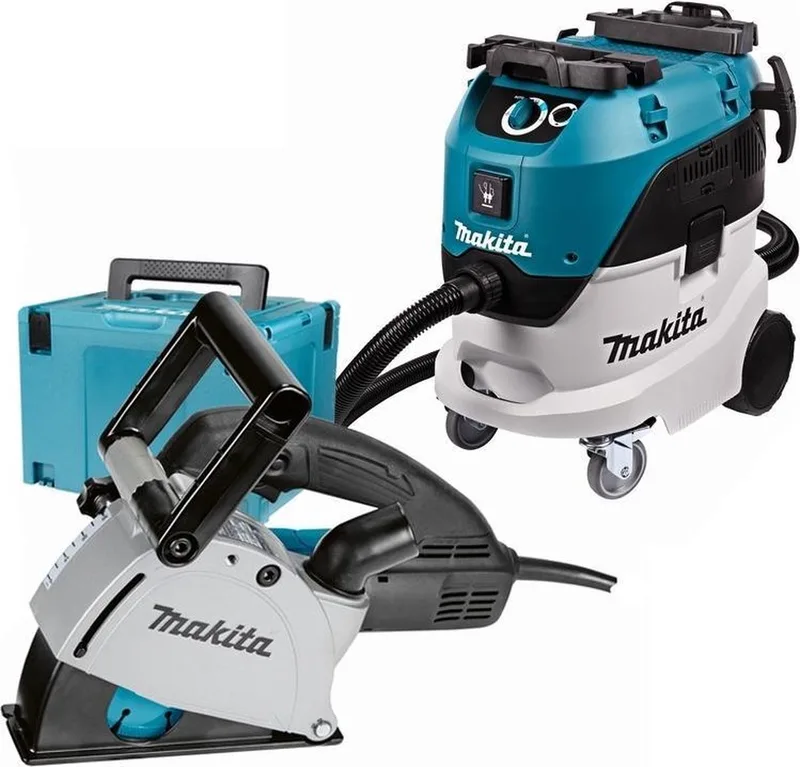 DK0093J Alleszuiger / bouwstofzuiger (VC4210L) & Sleuvenfrees in mbox (SG1251J) Combiset från Makita – produktbild