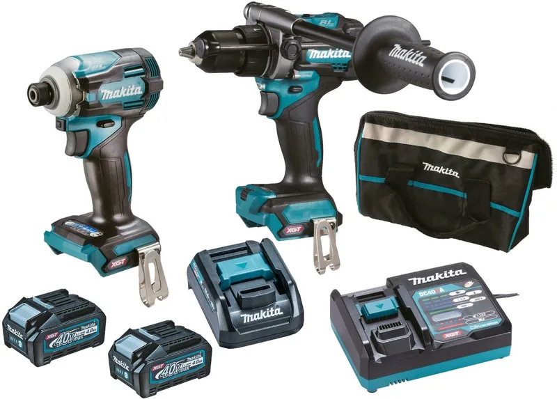DK0114G201 40V Combopack – Klopboormachine en Slagschroevendraaier – Inclusief 2x 4.0Ah Accu’s en Lader in Tas de Makita – image du produit