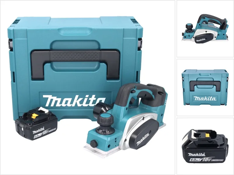 DKP 180 G1J accuschaafmachine 18 V 82 mm + 1x accu 6.0 Ah + Makpac - zonder lader de Makita – image du produit
