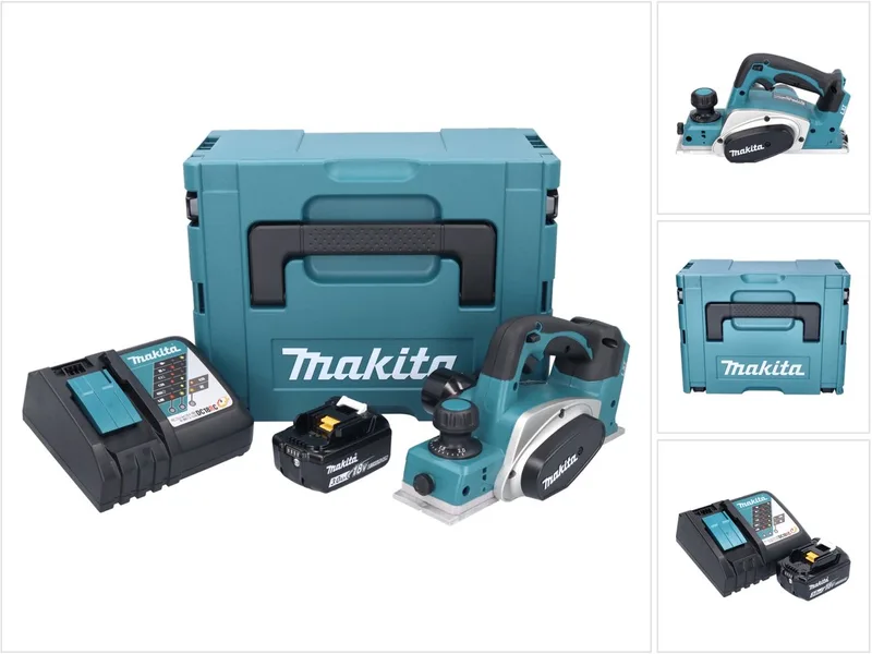 DKP 180 RF1J accuschaafmachine 18 V 82 mm + 1x oplaadbare accu 3.0 Ah + lader + Makpac von Makita – Produktbild
