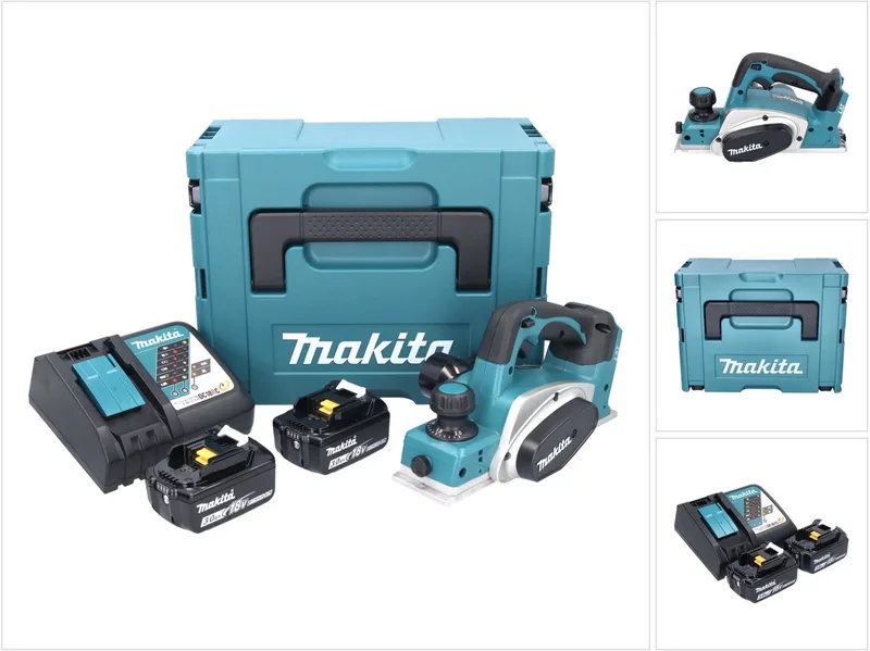 DKP 180 RFJ accuschaafmachine 18 V 82 mm + 2x accu 3.0 Ah + lader + Makpac de Makita – image du produit