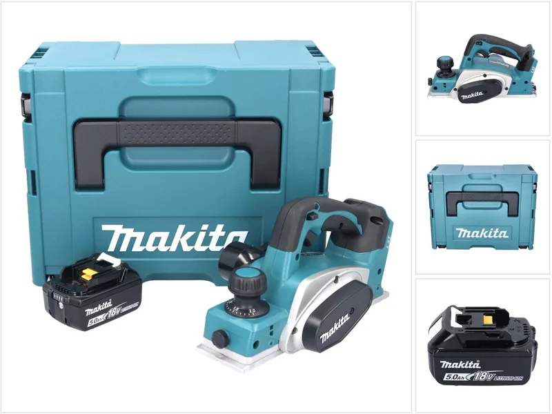 DKP 180 T1J accuschaafmachine 18 V 82 mm + 1x accu 5.0 Ah + Makpac - zonder lader van Makita – productafbeelding