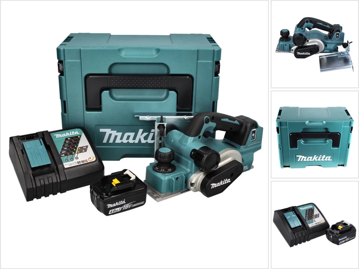 DKP 181 RM1J Accu-schaafmachine 82 mm 18 V borstelloos + 1x oplaadbare accu 4.0 Ah + lader + Makpac de Makita – image du produit