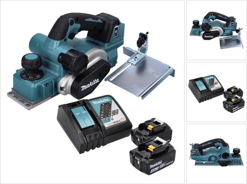 DKP 181 RT accuschaafmachine 82 mm 18 V borstelloos + 2x accu 5.0 Ah + lader van Makita – productafbeelding