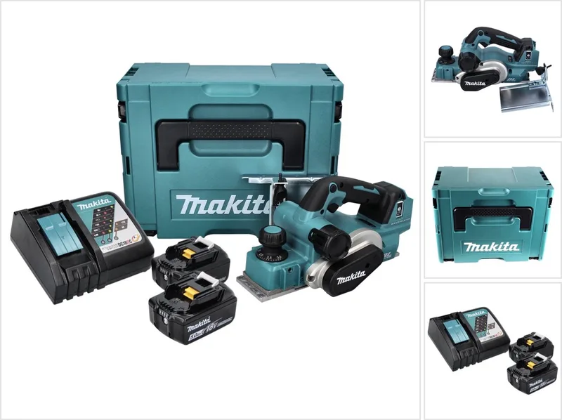 DKP181RTJ 18V Li-Ion accu schaafmachine set (2x 5.0Ah accu) in Mbox - 82mm - 3mm - koolborstelloos von Makita – Produktbild