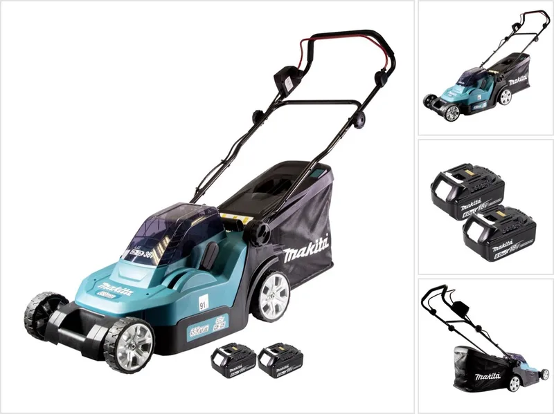 DLM 432 G2 accu-grasmaaier 36 V (2x 18 V) 43 cm + 2x accu 6,0 Ah - zonder oplader von Makita – Produktbild