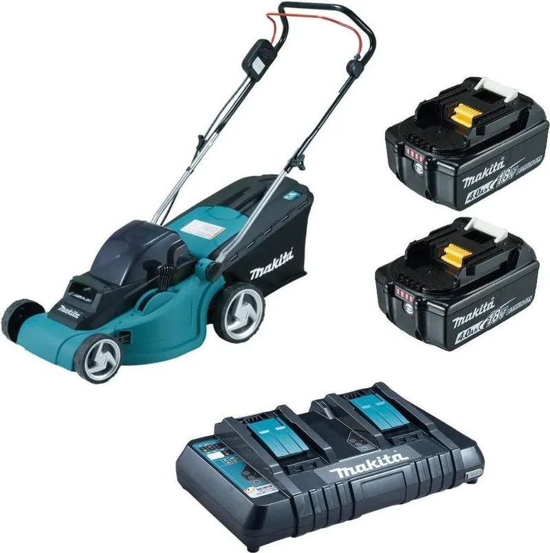 Akku-Rasenmäher 2x18V4Ah 2Akku+Do.LG DLM382PM2 von Makita – Produktbild
