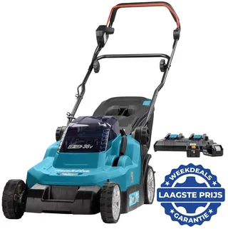 DLM382PT2 Accu Grasmaaier 38cm - incl. accu en lader - 2x18V 5.0Ah van Makita – productafbeelding 1 van 4