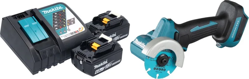 DMC 300 RG accu haakse slijper 18 V 76 mm borstelloos + 2x accu 6.0 Ah + lader de Makita – image du produit