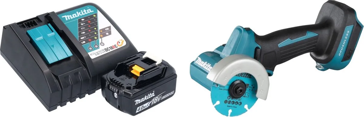 DMC 300 RM1 accu haakse slijper 18 V 76 mm borstelloos + 1x accu 4.0 Ah + lader by Makita – product image
