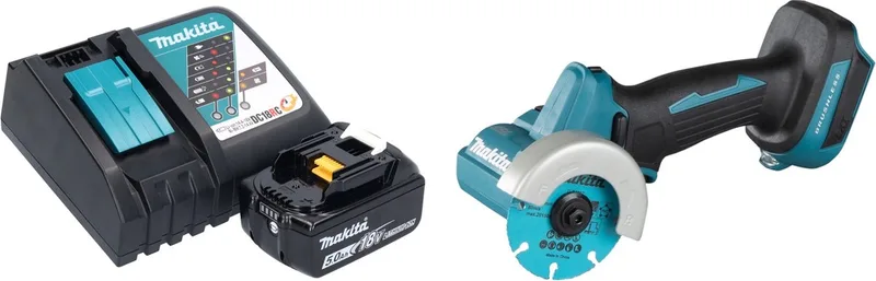 DMC 300 RT1 accu haakse slijper 18 V 76 mm borstelloos + 1x oplaadbare accu 5.0 Ah + lader von Makita – Produktbild