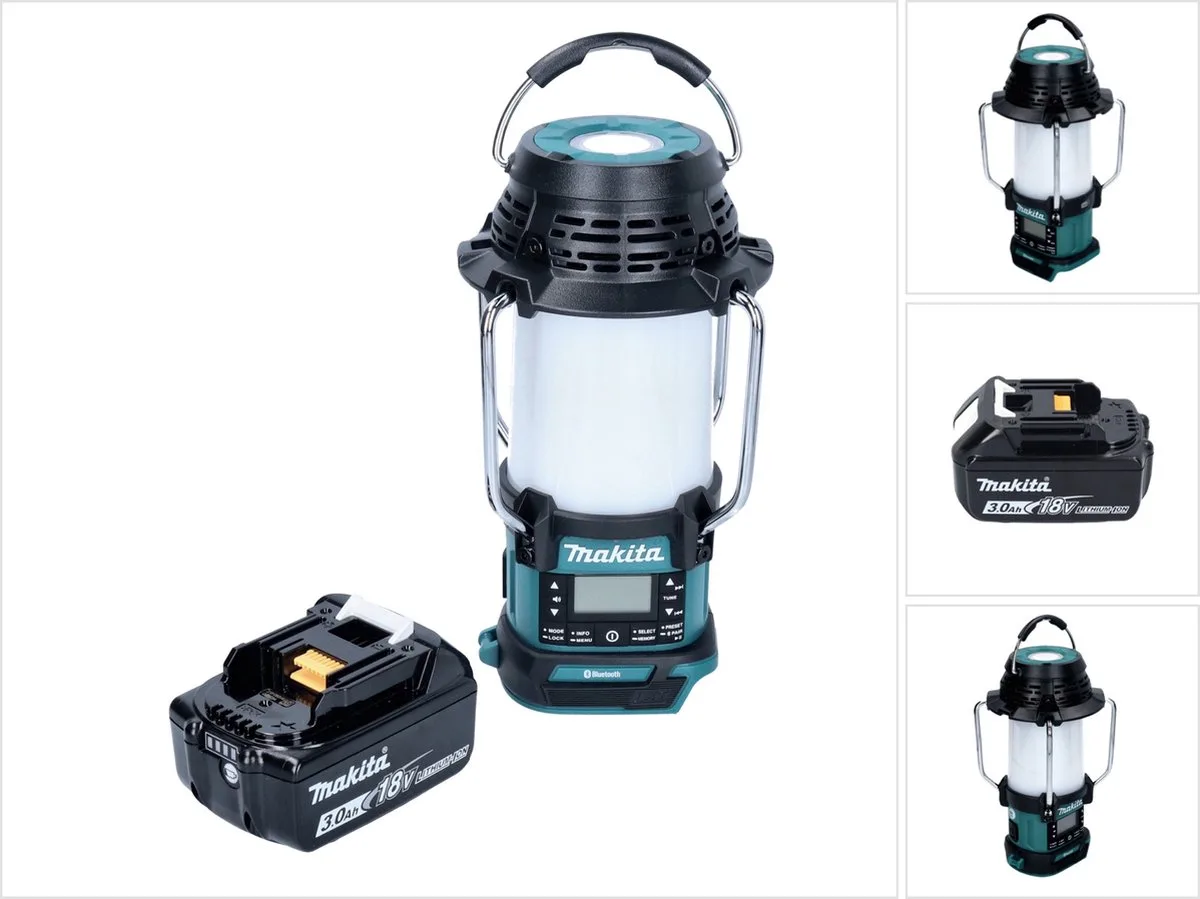 DMR 056 F1 Accu radio 18 V FM DAB+ met lantaarn 360° zaklamp IP65 + 1x accu 3.0 Ah - zonder lader van Makita, Groen – productafbeelding