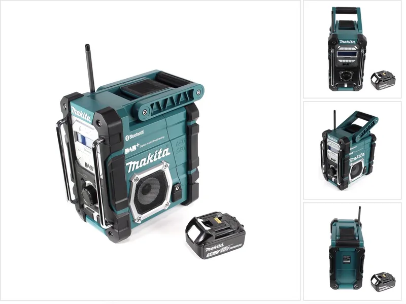 DMR 112 F1 accu bouwradio 7,2 - 18V Bluetooth DAB+ + 1x 3,0Ah accu - zonder oplader van Makita, Groen – productafbeelding