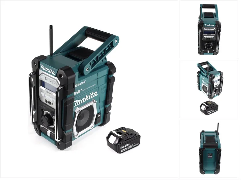 DMR 112 G1 accu bouwradio 7,2 - 18V Bluetooth DAB+ + 1x 6,0Ah accu - zonder oplader by Makita, Green – product image