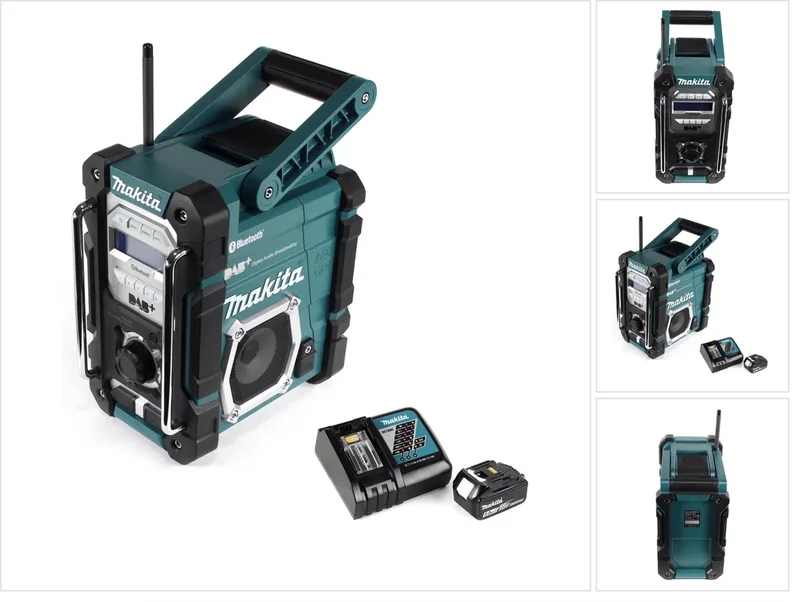 DMR 112 RT1 accu bouwradio 7,2 - 18V Bluetooth DAB+ + 1x 5,0Ah accu + oplader van Makita, Groen – productafbeelding