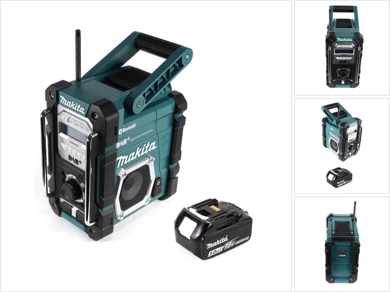 DMR 112 T1 accu bouwradio 7,2 - 18V Bluetooth DAB+ + 1x 5,0Ah accu - zonder oplader van Makita, Groen – productafbeelding