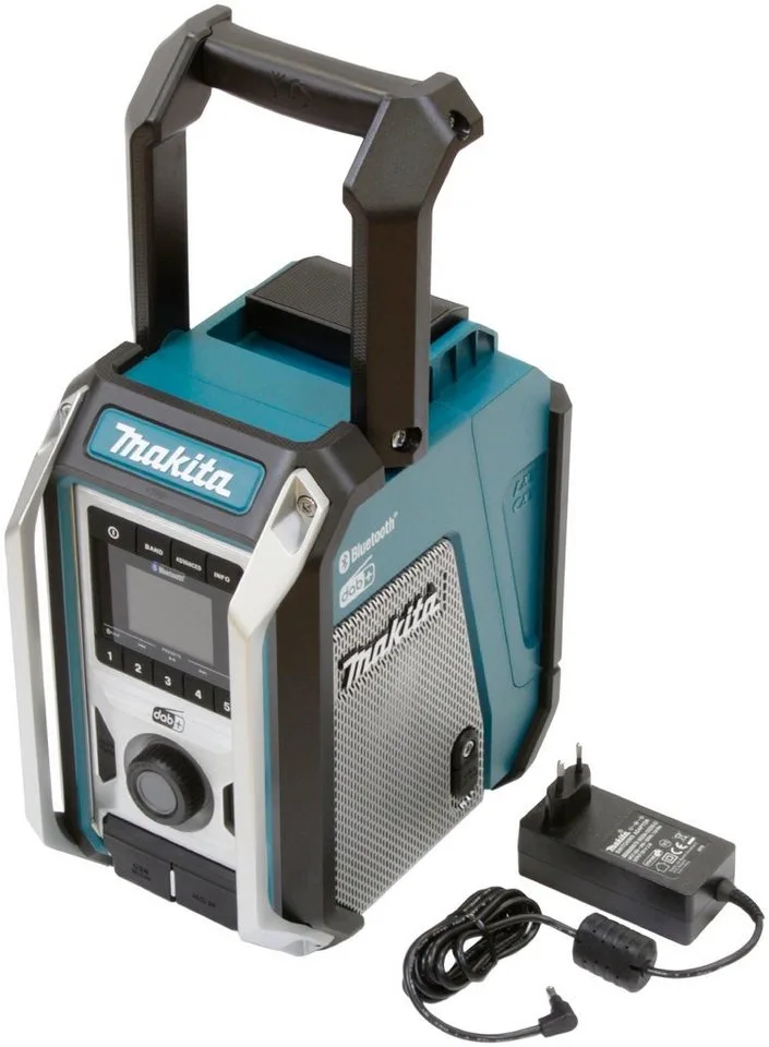 DMR115 Baustellenradio (Digitalradio (DAB), FM-Tuner, 12V, Bluetooth-Radio, ohne Akku) fra Makita, Blå, Sort, Sølv – produktbillede